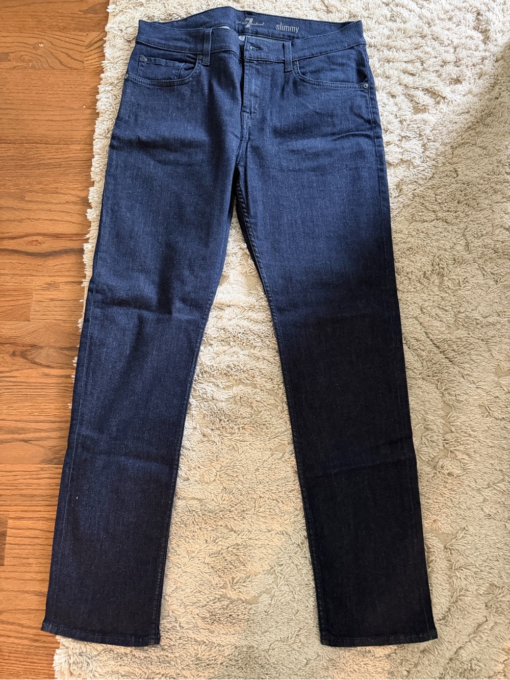 7 for all mankind “SLIMMY” Slim Fit Dark Blue Men’s Jeans size 34, 32 inseam